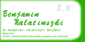 benjamin malatinszki business card