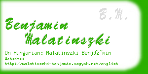 benjamin malatinszki business card